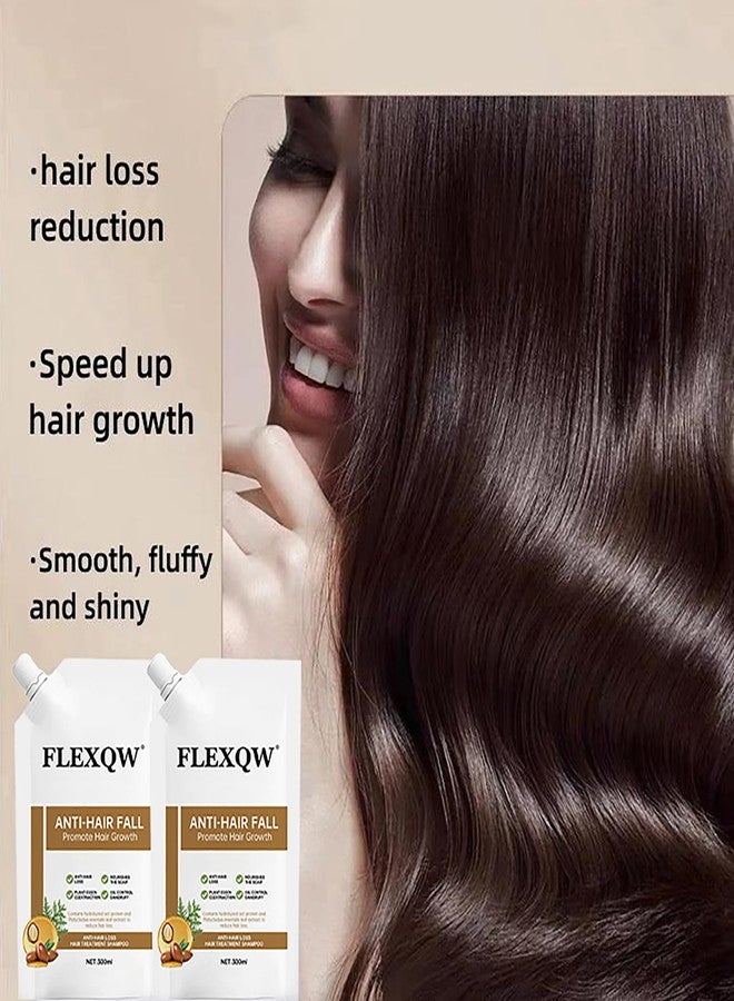 FLEXQW 2 PCS Anti Hair Loss Shampoo, Promote Hair Growth and Thickening & Strengthening Shampoo with Various Plant Extracts for Thinning Hair Women（300ml） - Image 5